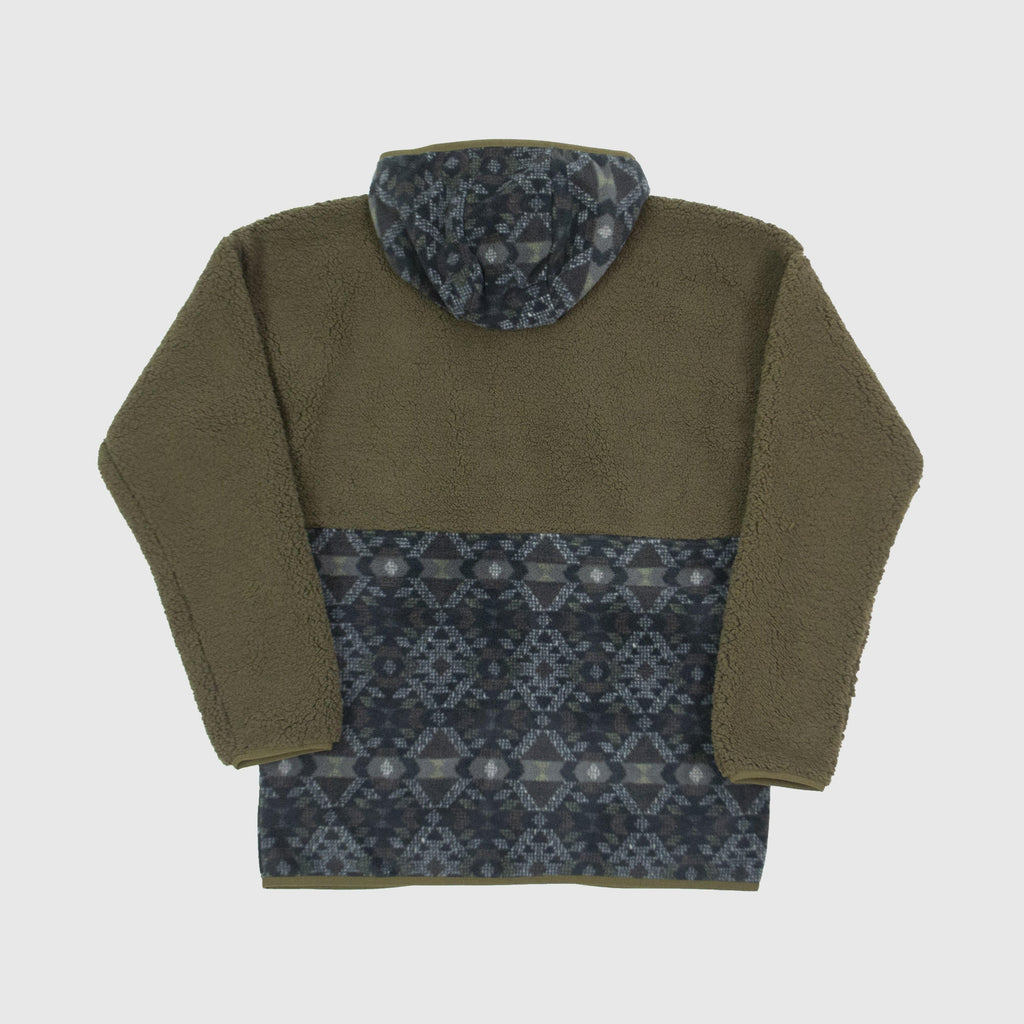 Columbia Backbowl Sherpa Full Zip Hood - Olive Green Back 