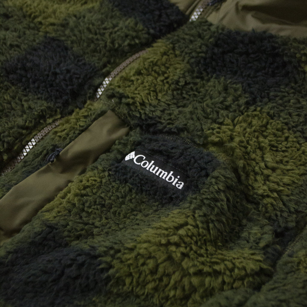 Columbia Winter Pass Print Fleece - Olive Green Check Chest Logo 