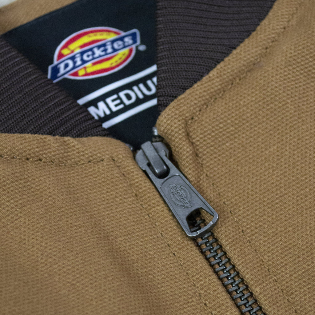 Dickies Duck Canvas Vest - Brown Duck Zipper With Branding 