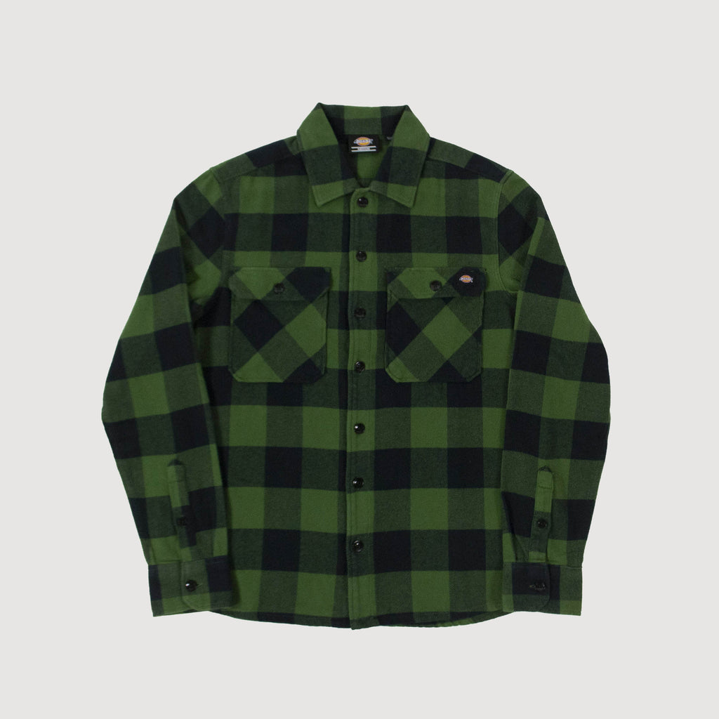 Dickies LS New Sacramento Shirt - Pine Green Front 