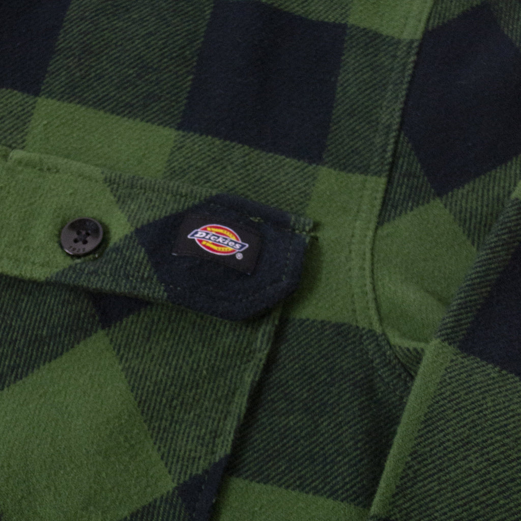 Dickies LS New Sacramento Shirt - Pine Green Chest Logo 