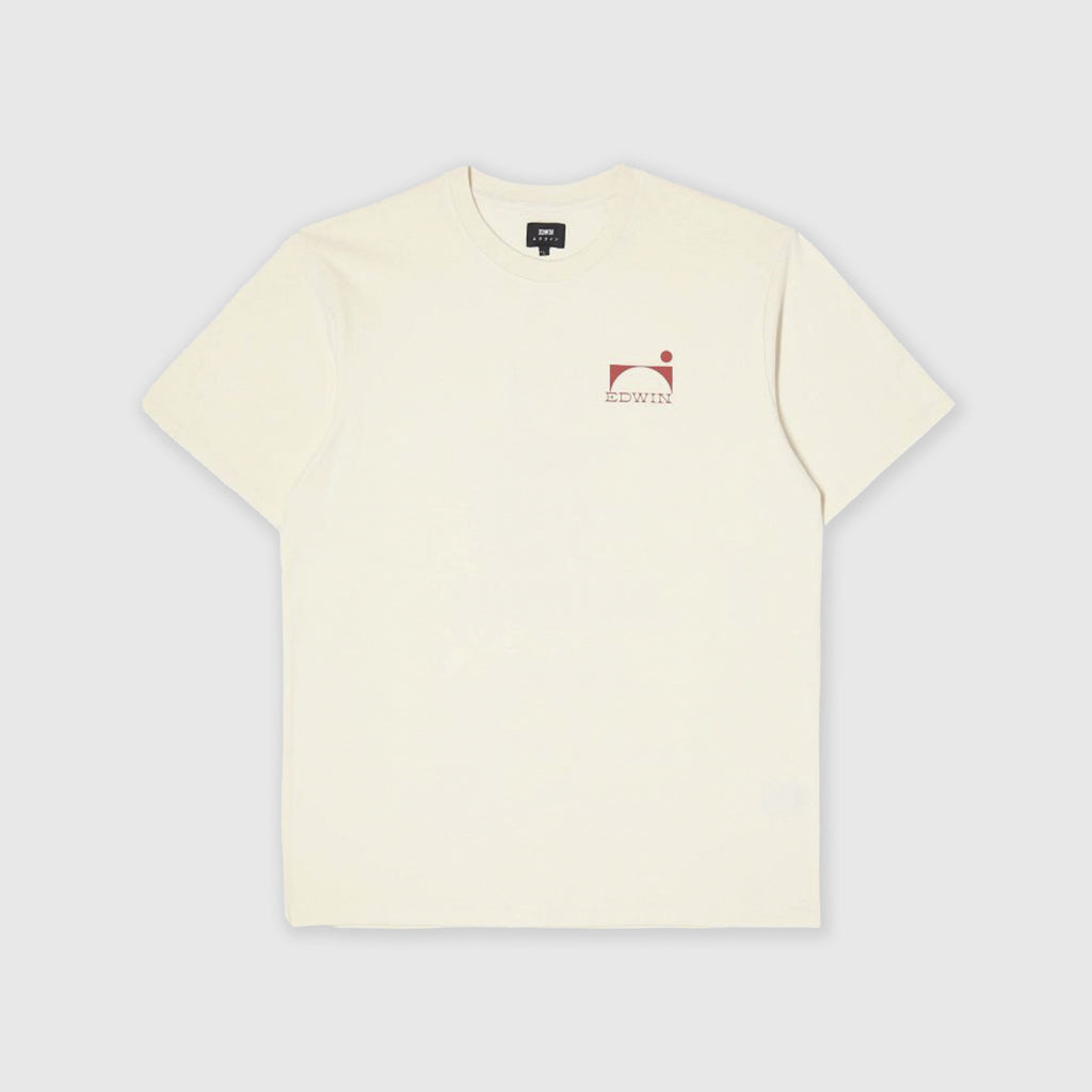 Edwin SS Tokyo Nightfall Tee - Whisper White - Front With Left Chest Graphic