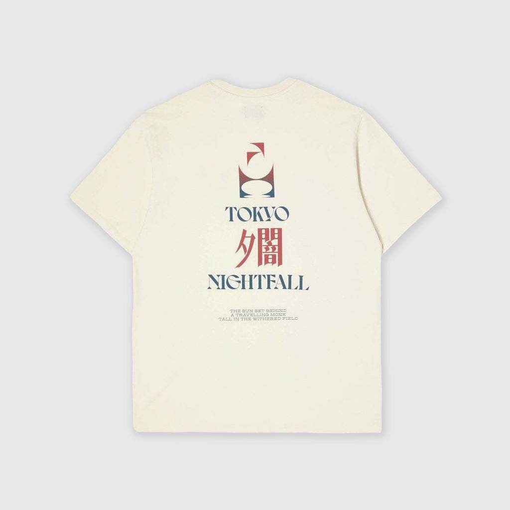 Edwin SS Tokyo Nightfall Tee - Whisper White - Back With Large Graphic