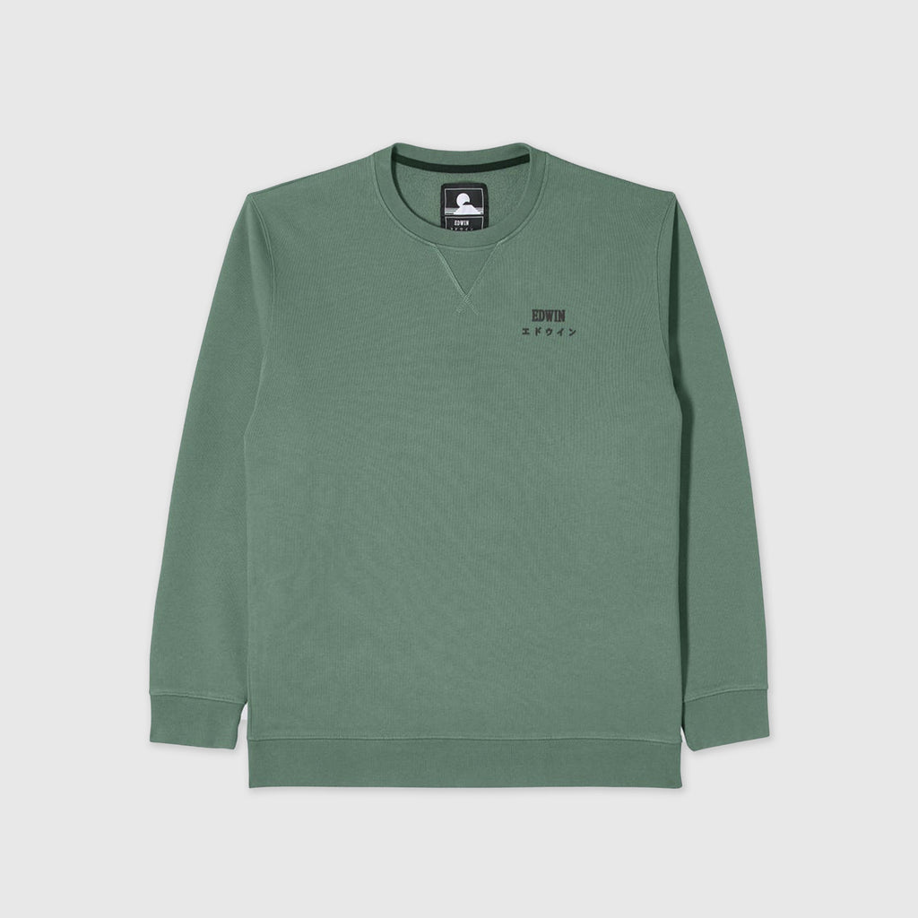 Edwin Base Crew Sweat - Blue Spruce Front