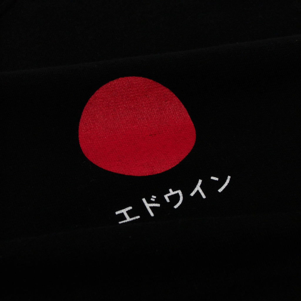 Edwin Japanese Sun Sweat - Black Garment Washed Logo 