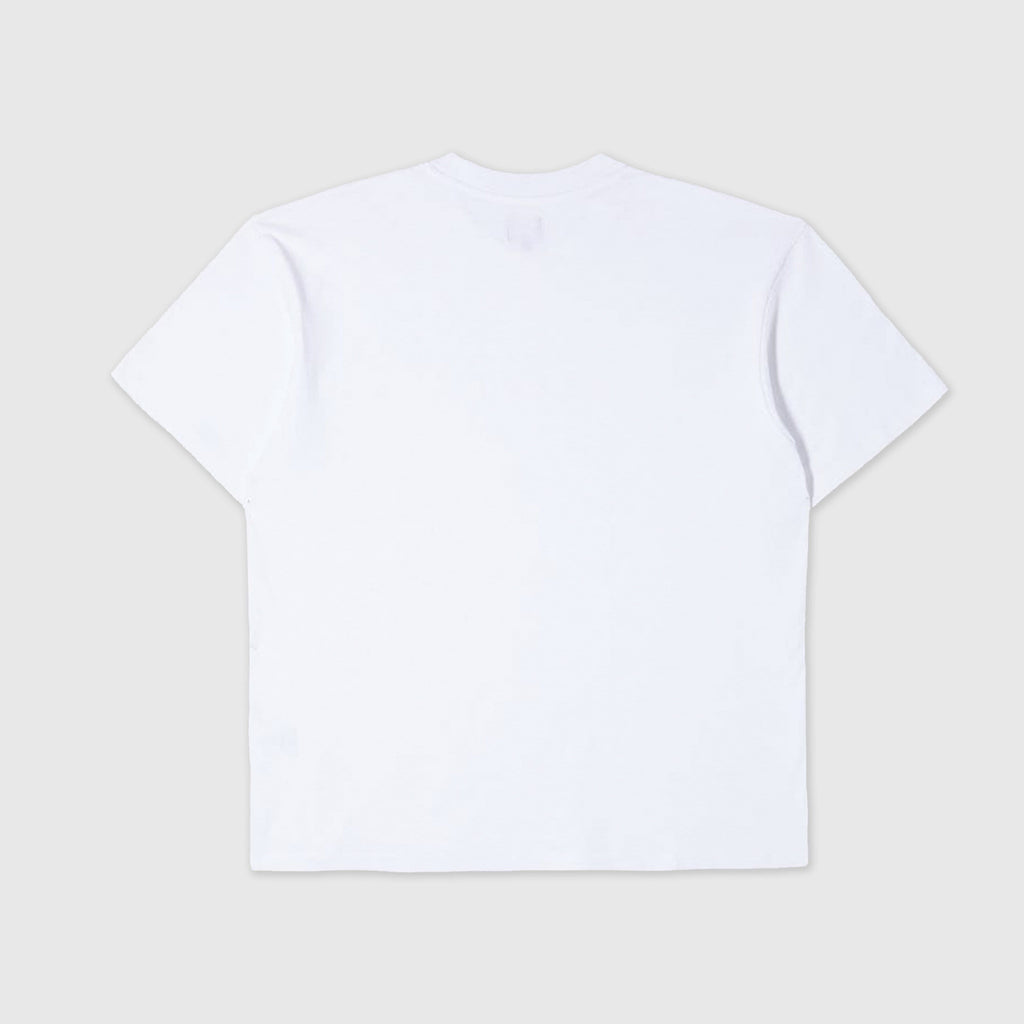 Edwin Katakana Embroidery Tee - White Ton In Ton Emb - Back
