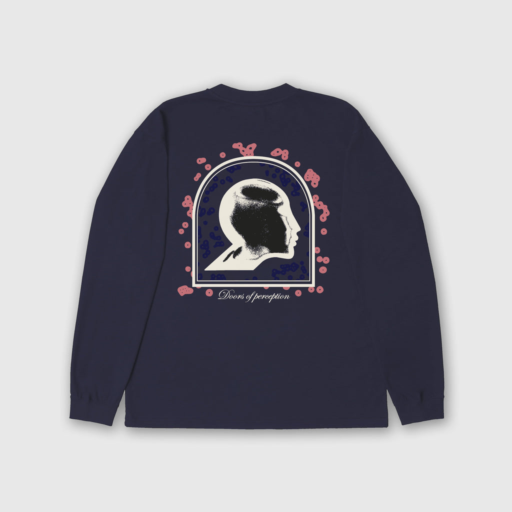 Edwin LS Doors Of Perception Tee - Maritime Blue Back