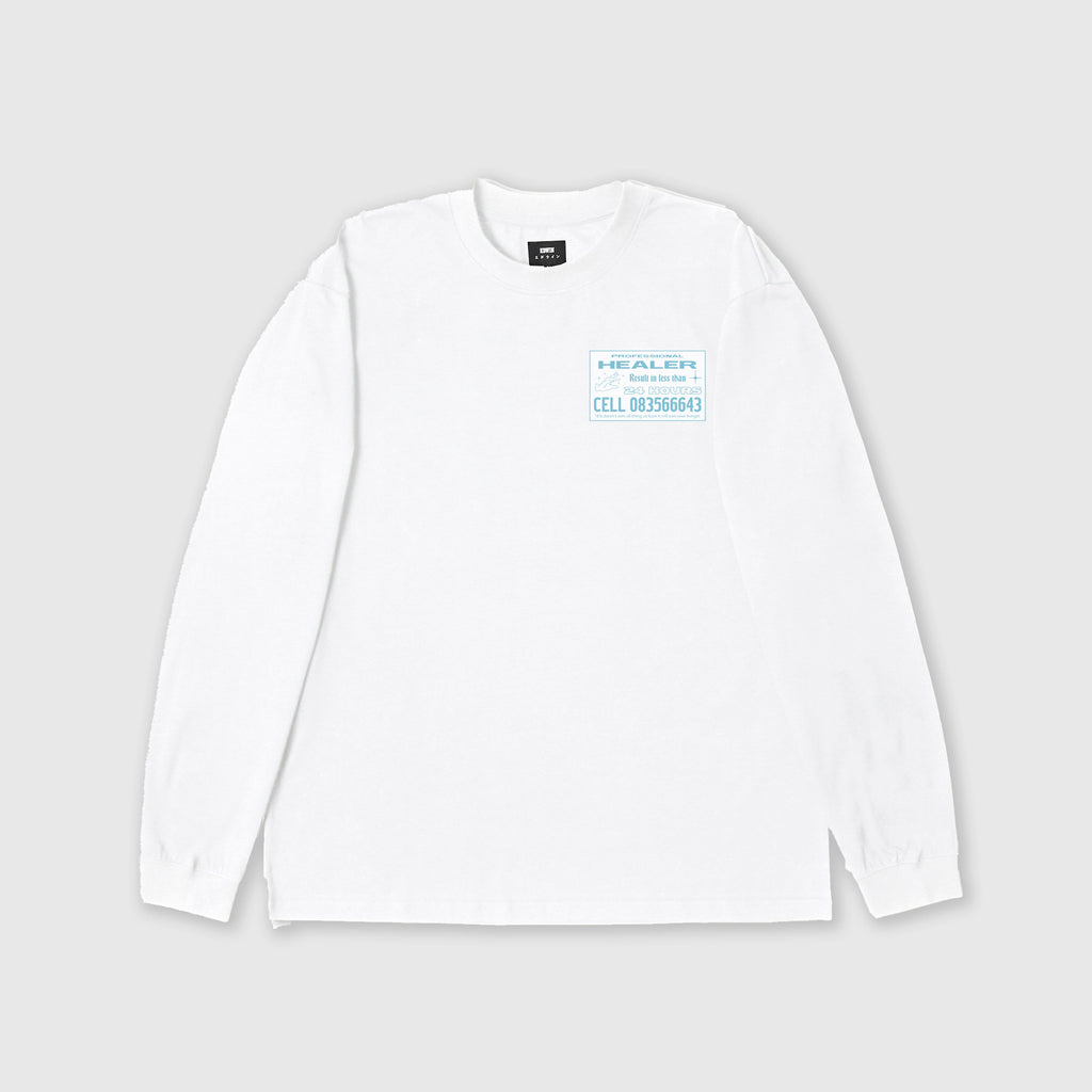 Edwin LS Pro Healer Tee - White Garment Washed Front