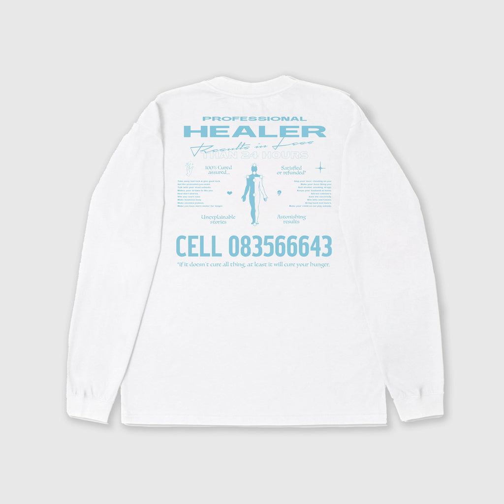 Edwin LS Pro Healer Tee - White Garment Washed Back