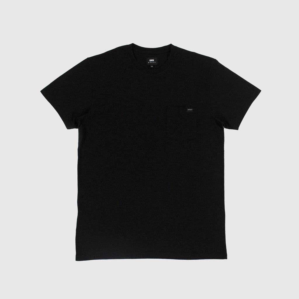 Edwin SS Pocket Tee - Black Garment Washed Front