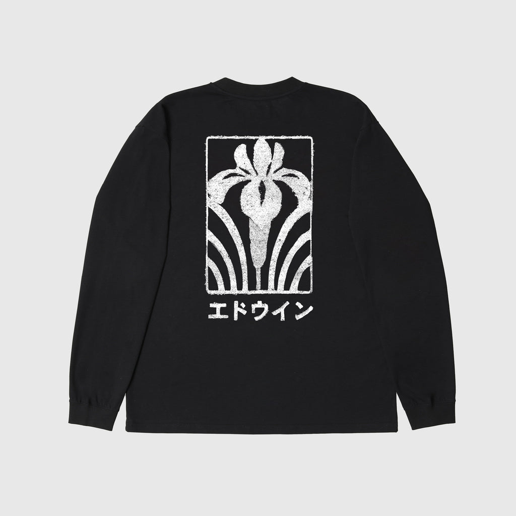 Edwin LS Hanani Tee - Black Garment Washed Back With Large Graphic 