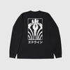 Edwin LS Hanani Tee - Black Garment Washed Back With Large Graphic 