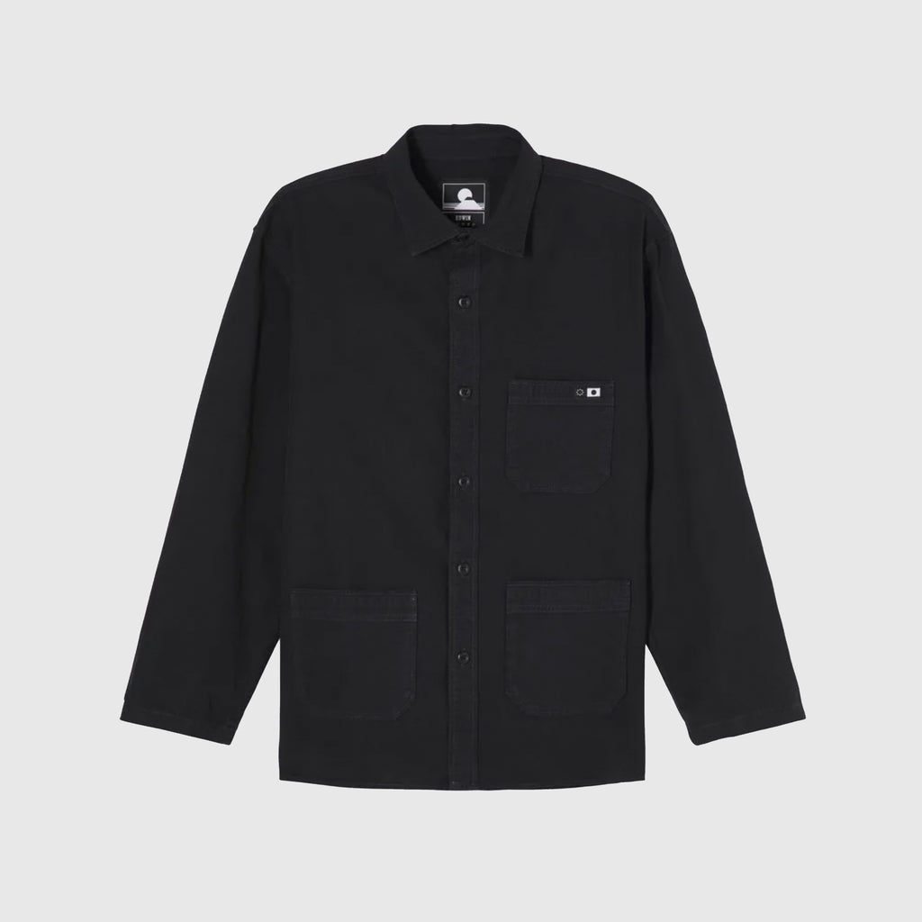 Edwin LS Major Shirt - Black Garment Washed Front 