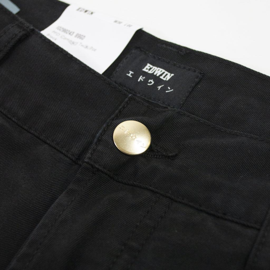 Edwin Regular Chino - Black Garment Dyed Button