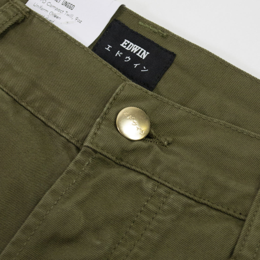 Edwin Regular Chino - Uniform Green Button 