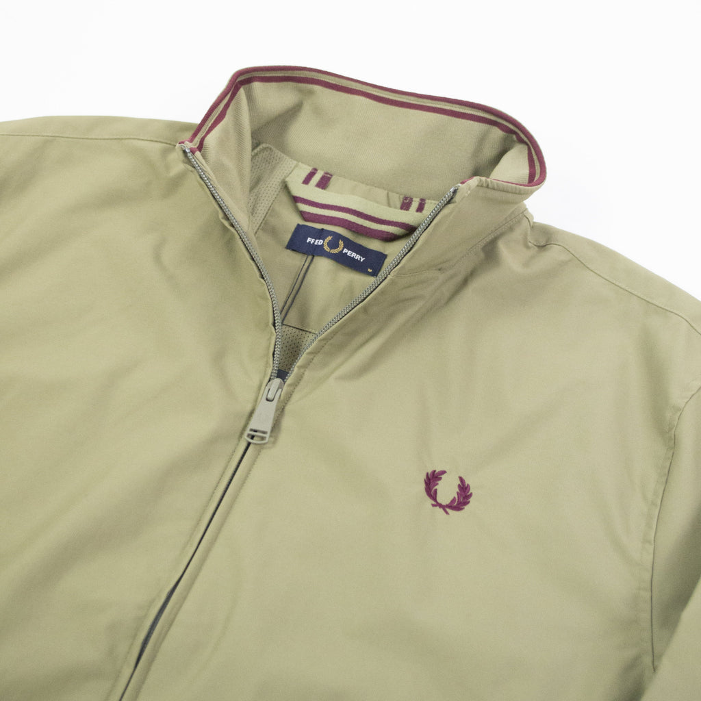Fred Perry Brentham Jacket - Sage Zipper And Chest Logo 