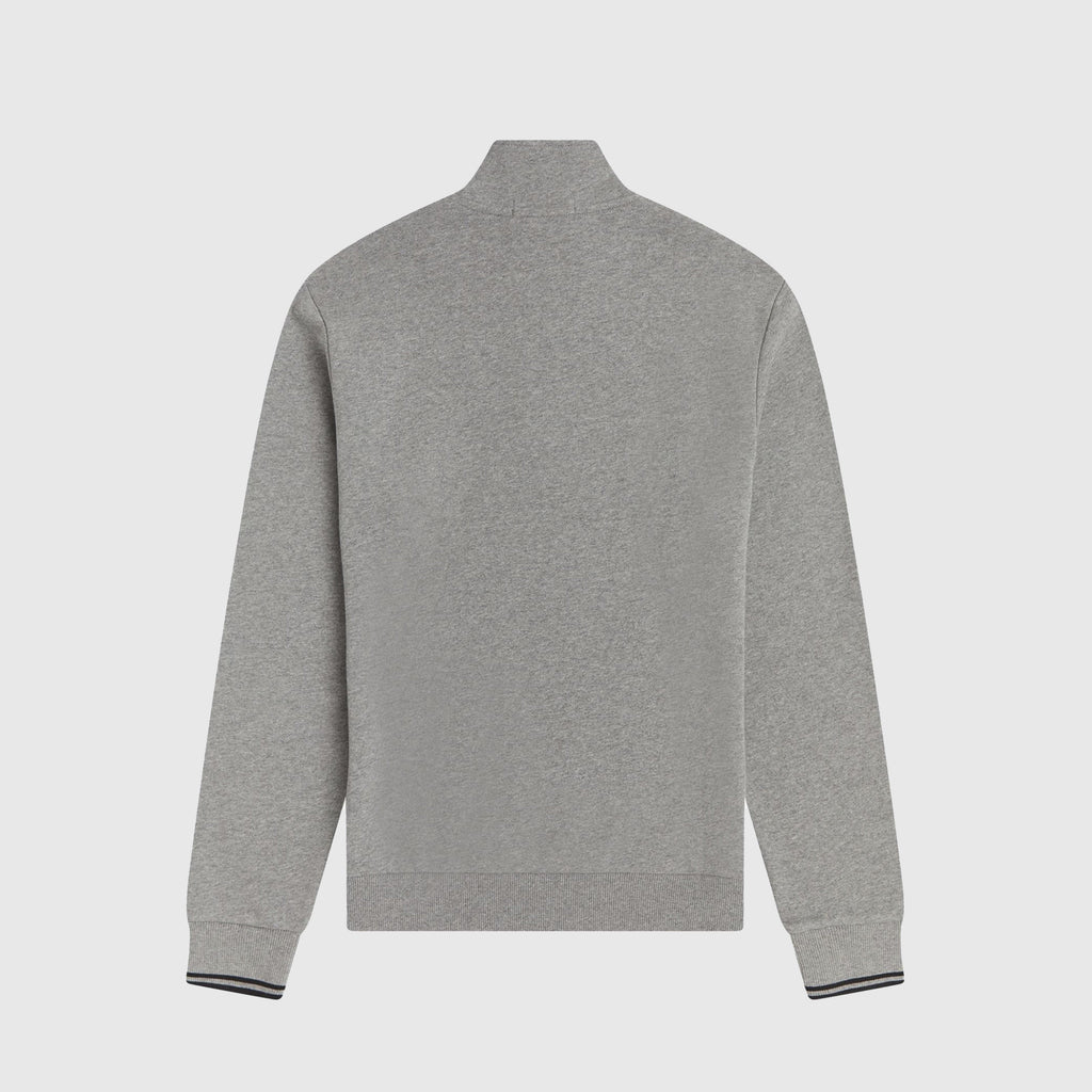 Fred Perry Half Zip Sweat Shirt - Steel Marl Back 