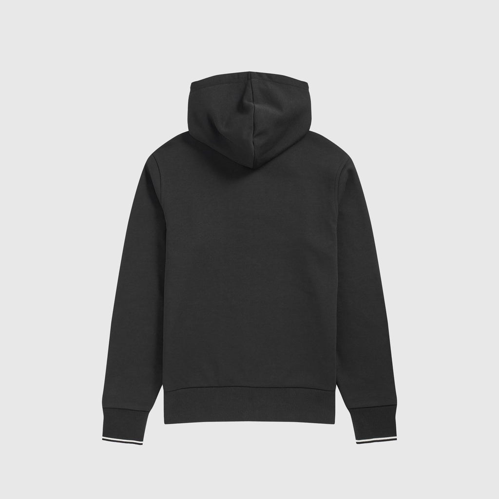Fred Perry Hooded Zip Through SweatShirt - Black Back 