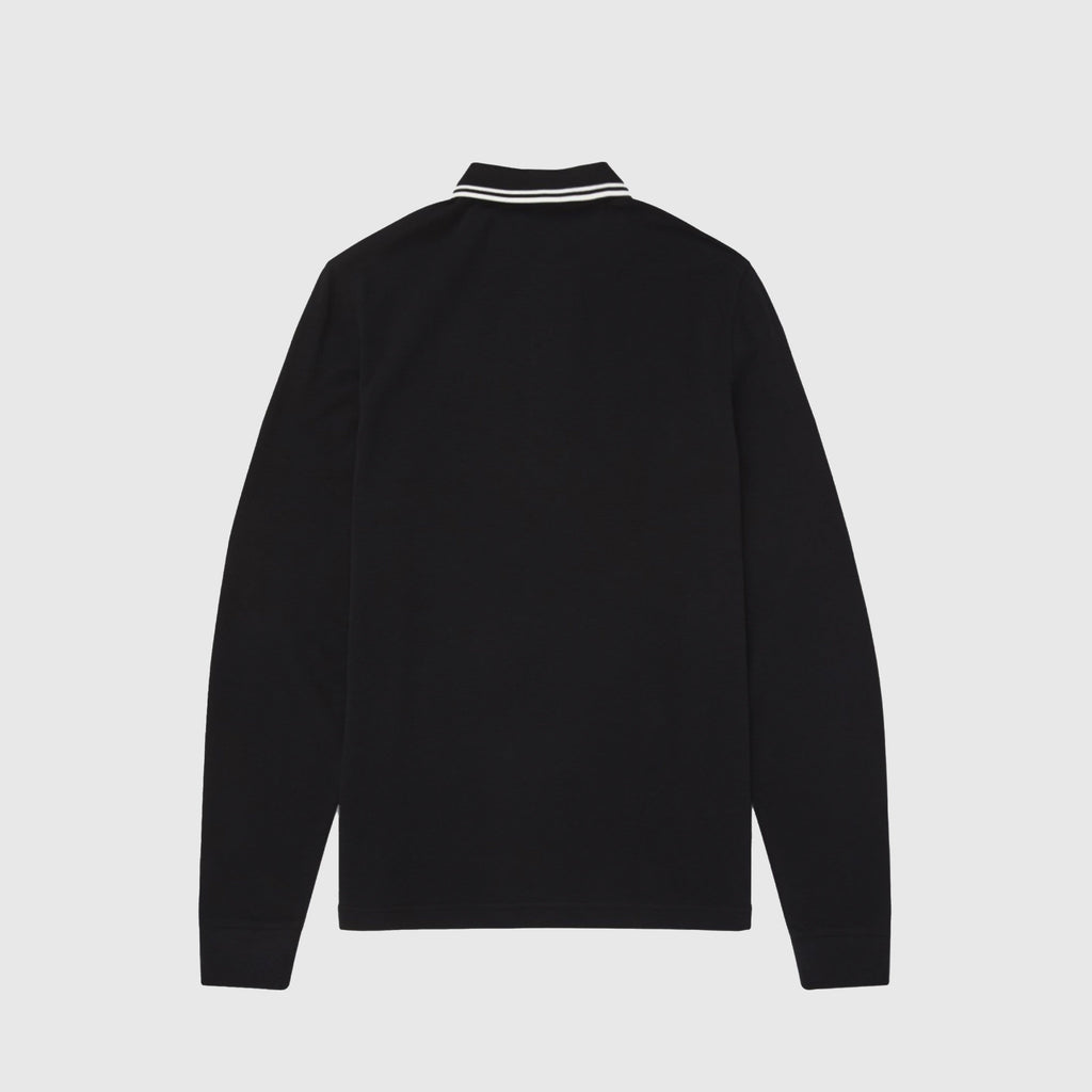 Fred Perry LS Twin Tipped Polo Shirt - Black Back 