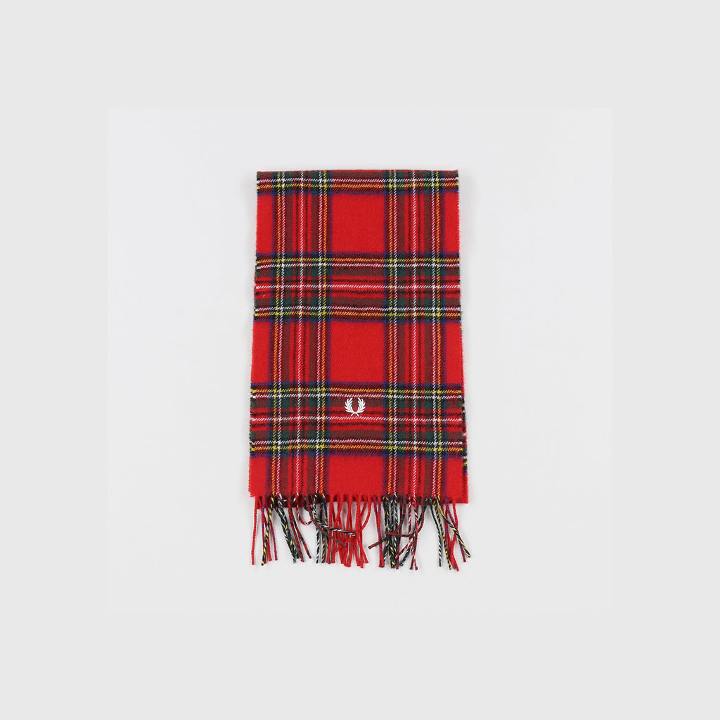 Fred Perry Royal Stewart Tartan Scarf - Red 