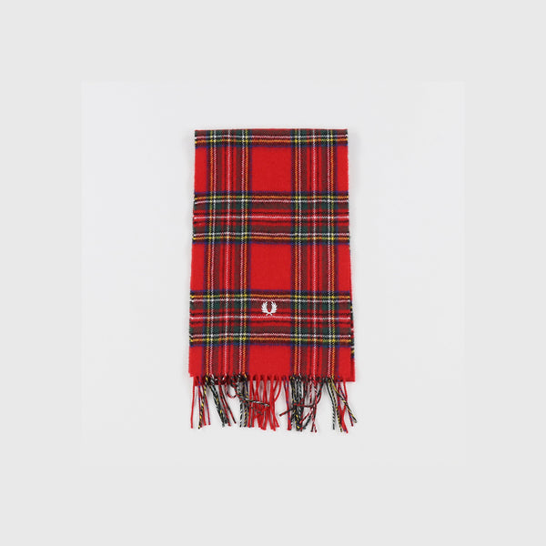 Fred Perry Royal Stewart Tartan Scarf - Red 
