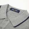 Fred Perry SS Tipped Knitted Shirt - 420 Steel Marl Collar And Neck Tag