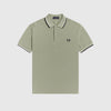Fred Perry SS Twin Tipped Polo Shirt - Seagrass Front
