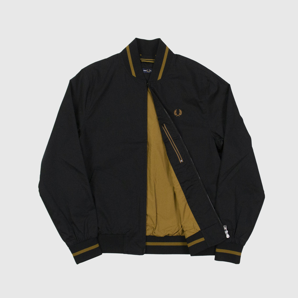 Fred Perry Tennis Bomber - Black Open With Gold Lining 