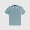 Fred Perry SS Twin Tipped Polo Shirt - Smoke Blue Front