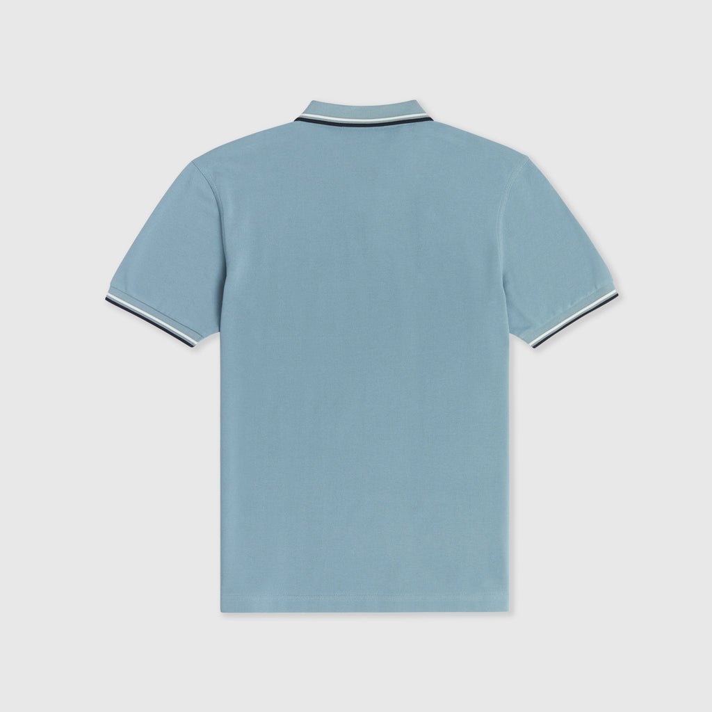 Fred Perry SS Twin Tipped Polo Shirt - Smoke Blue Back