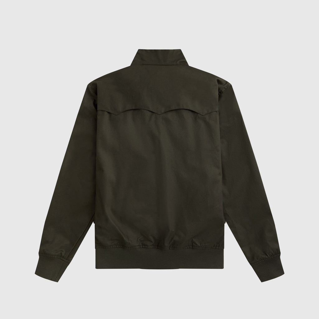  Fred Perry Waxed Cotton Harrington - Hunting Green Back 