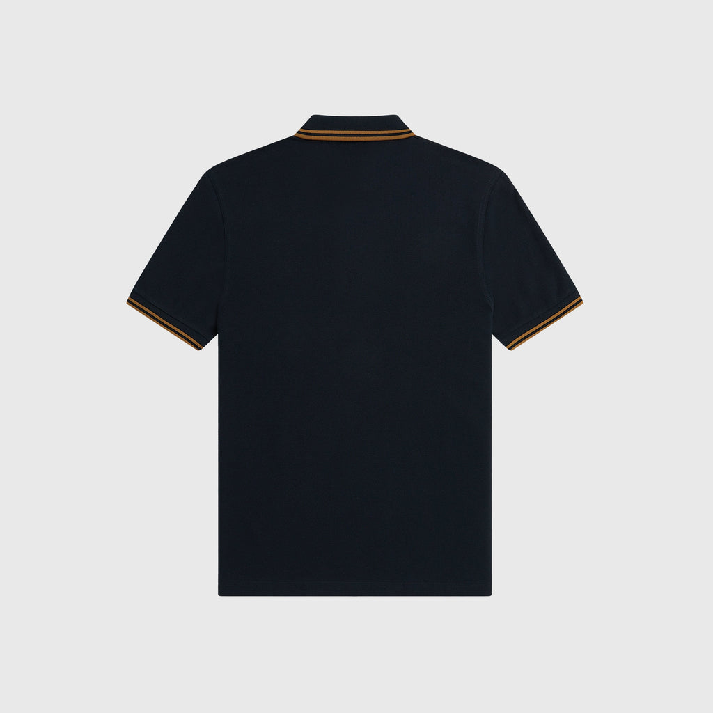Fred Perry Twin Tipped Fred Perry Shirt - Navy / Dark Caramel - Back
