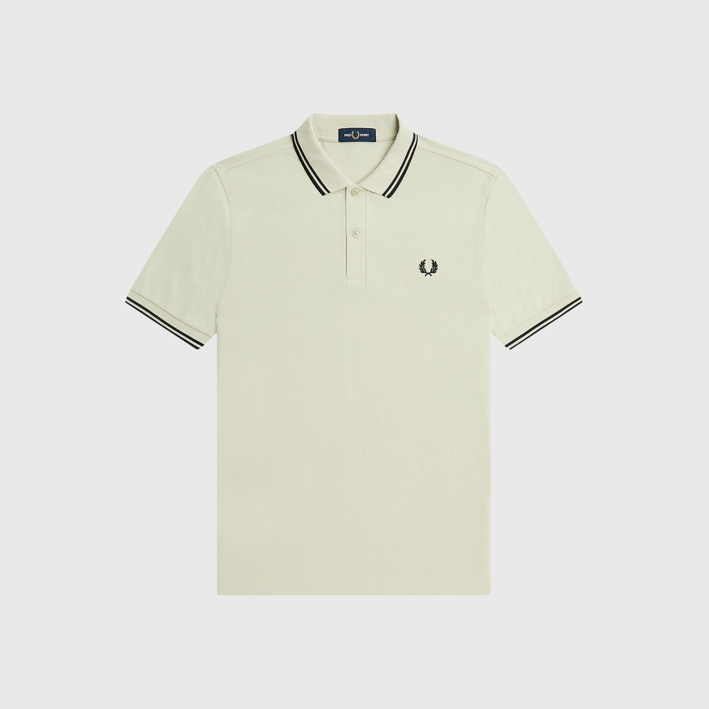Fred Perry Twin Tipped Fred Perry Shirt - Light Oyster / Black - Front