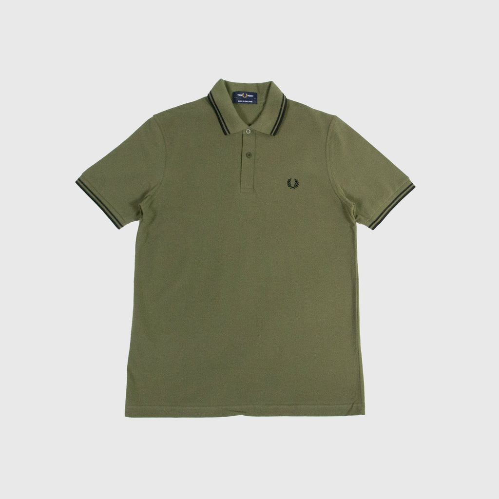 Fred Perry Twin Tipped Fred Perry Shirt - Uniform Green / Black - Front