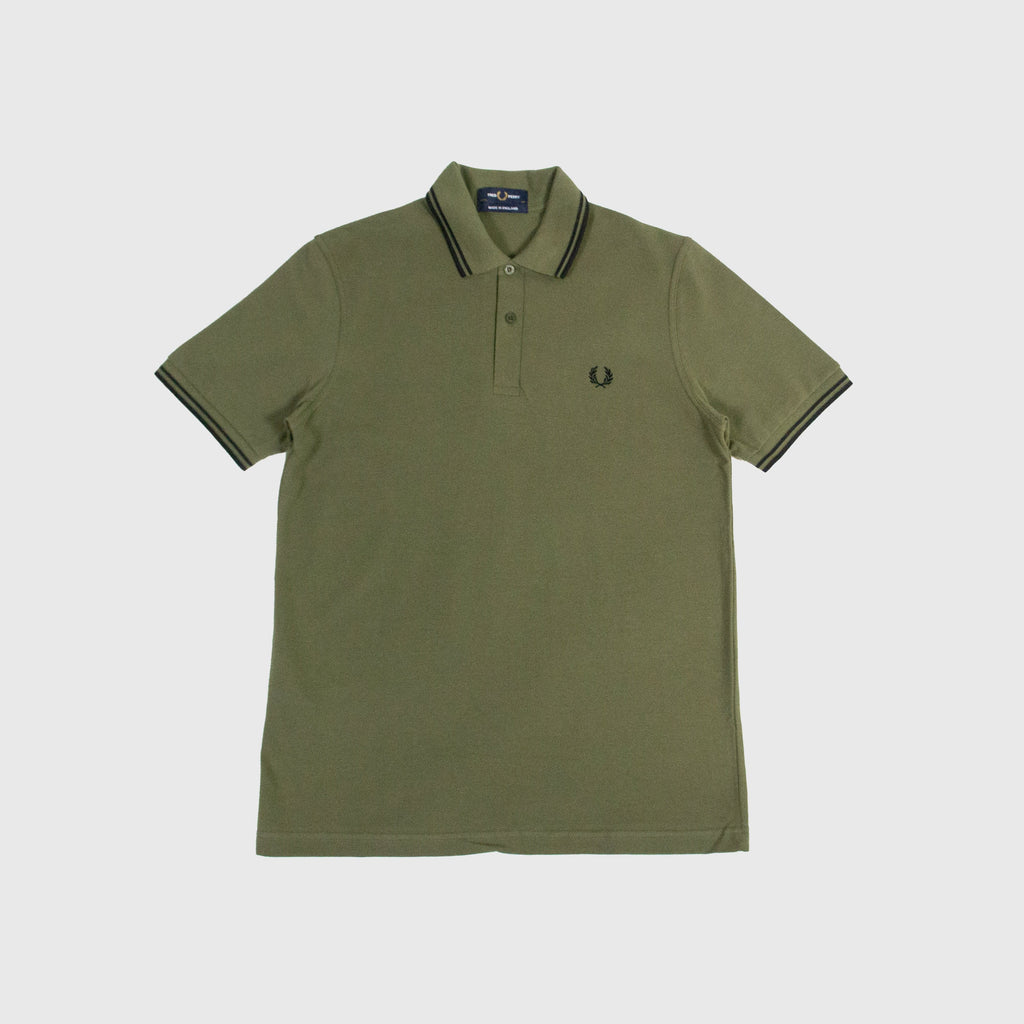 Fred Perry Twin Tipped Fred Perry Shirt - Uniform Green / Black - Front