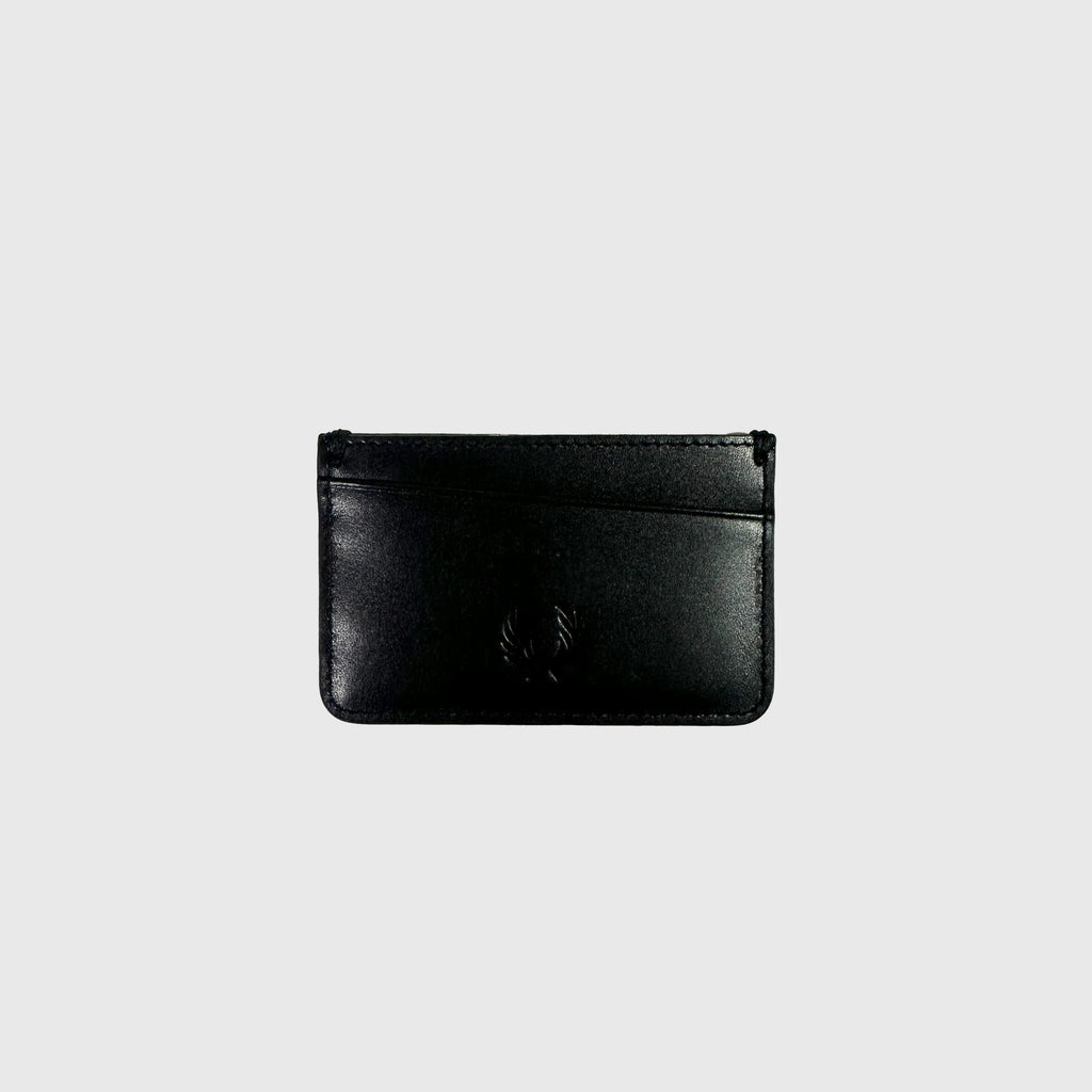Fred Perry Contrast Leather Card Holder - Black / White