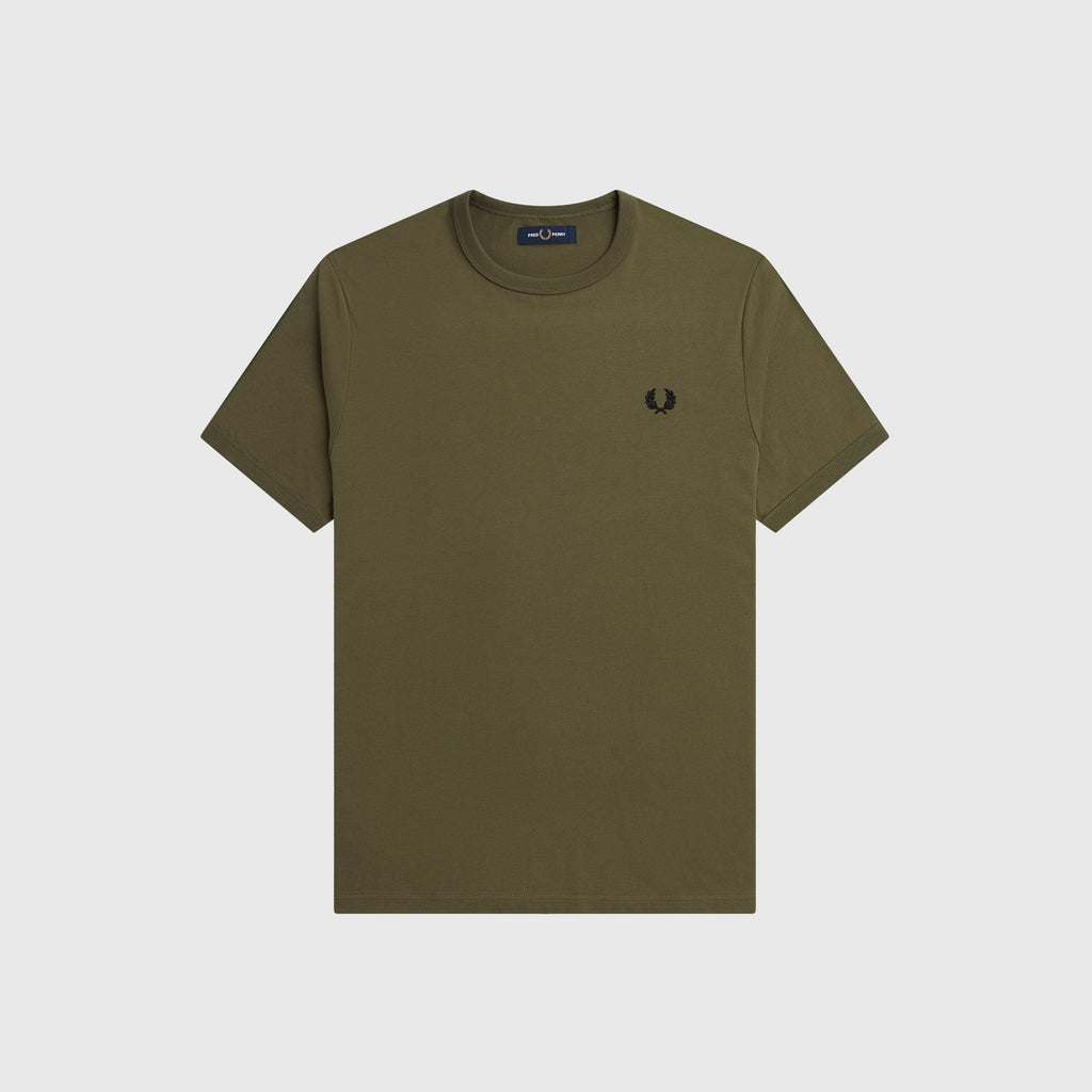 Fred Perry Ringer Tee - Uniform Green - Front