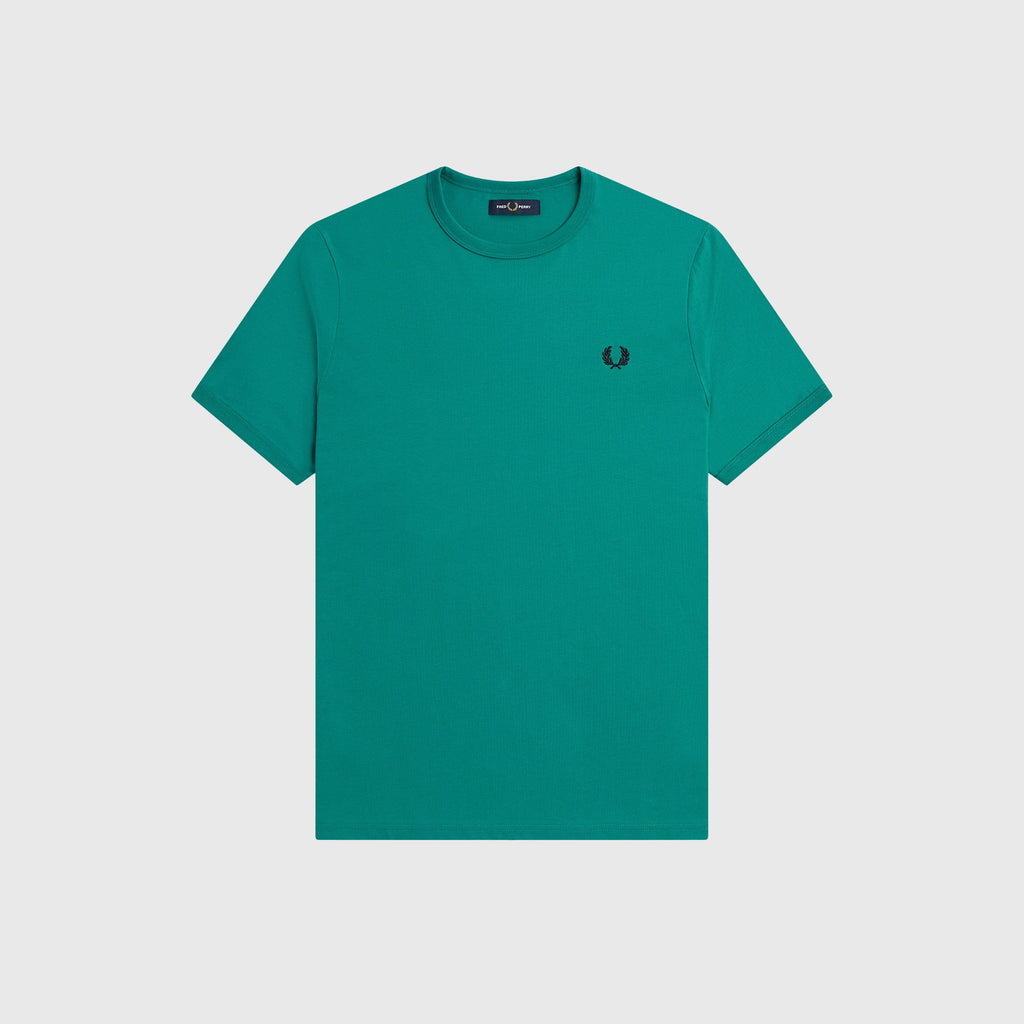 Fred Perry Ringer Tee - Deep Mint - Front