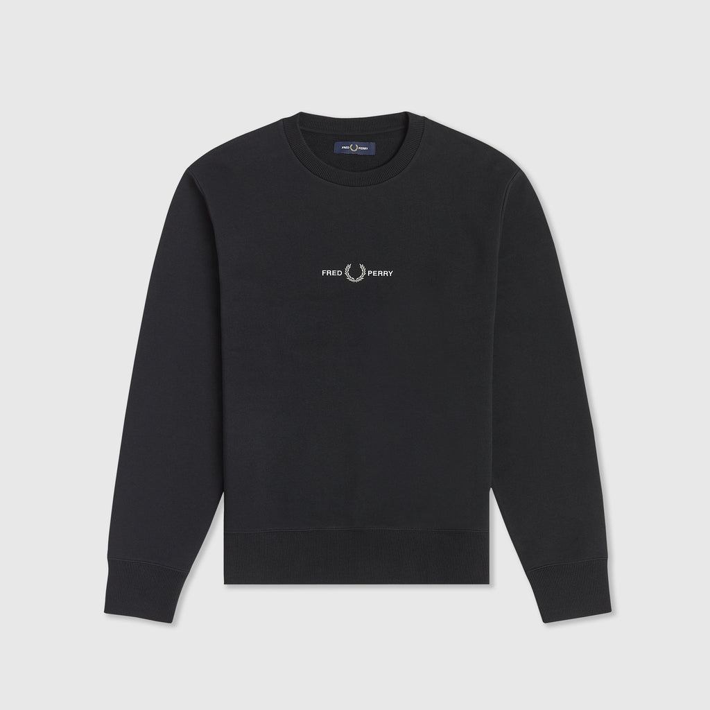 Fred Perry Embroidered Sweatshirt - Black Front