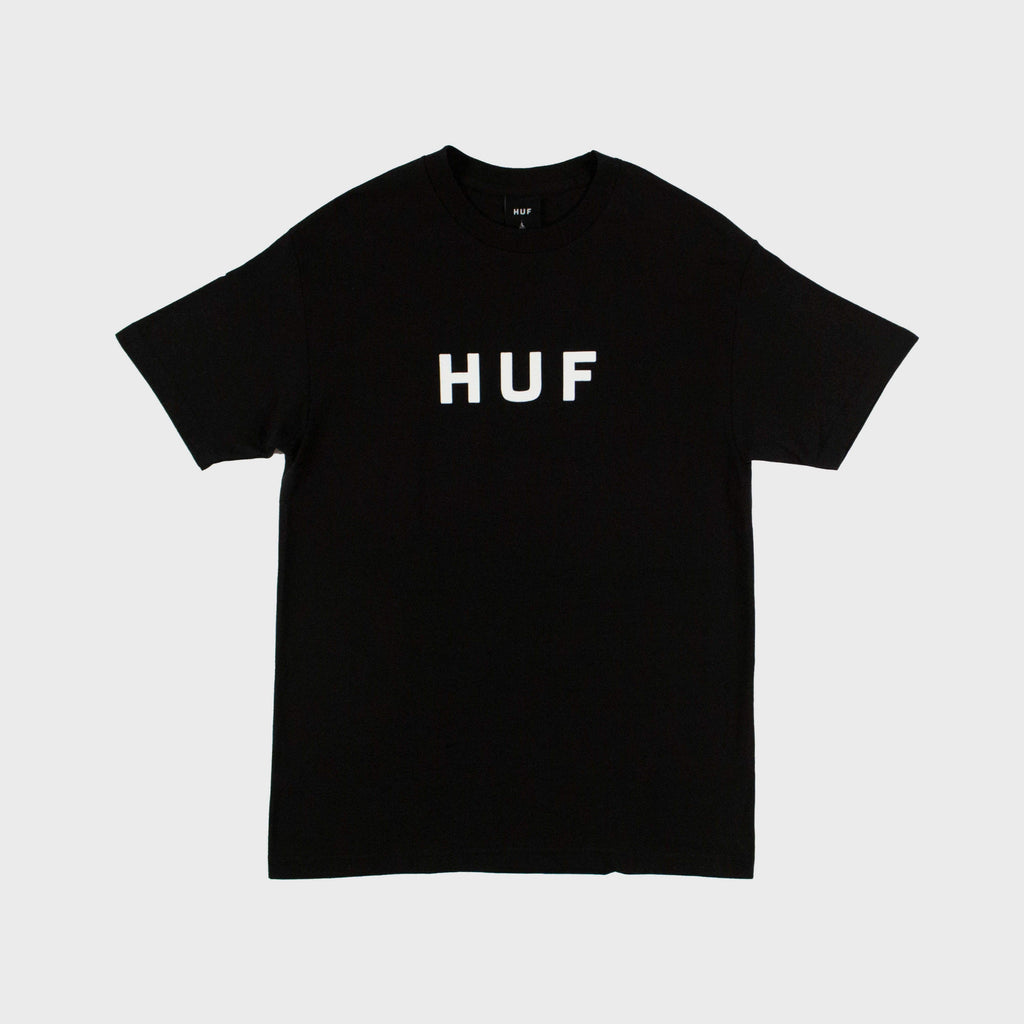 HUF SS Essentials OG Logo Tee - Black Front View