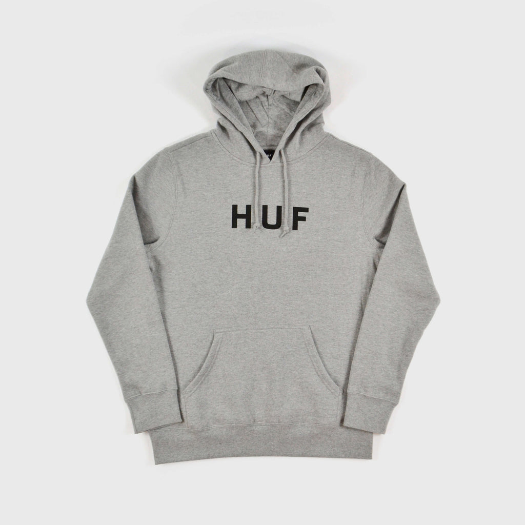 HUF Essentials OG Logo Hood - Grey Heather Front View