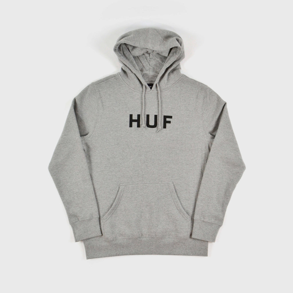 HUF Essentials OG Logo Hood - Grey Heather Front View