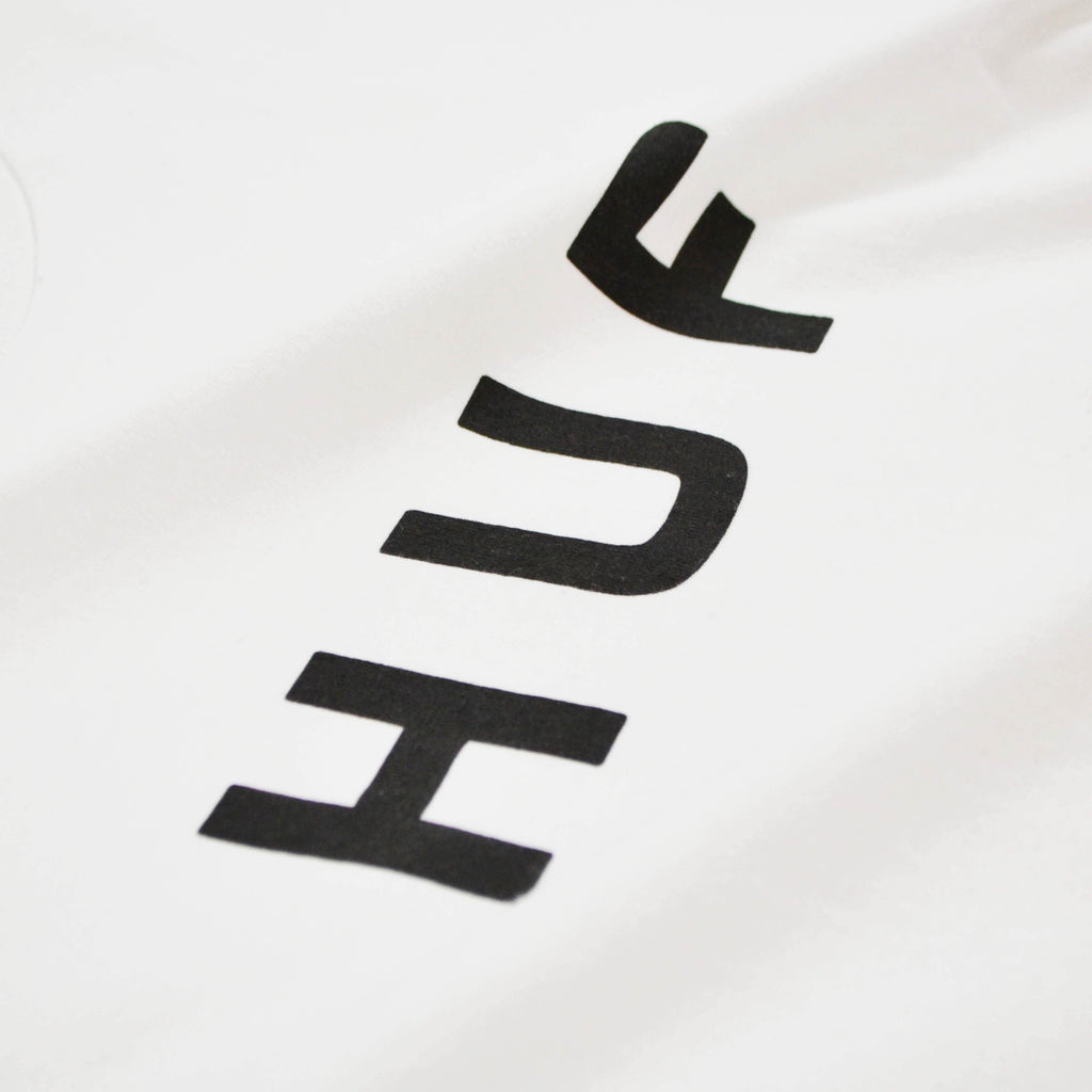 HUF SS Essentials OG Logo Tee - White Logo Close Up