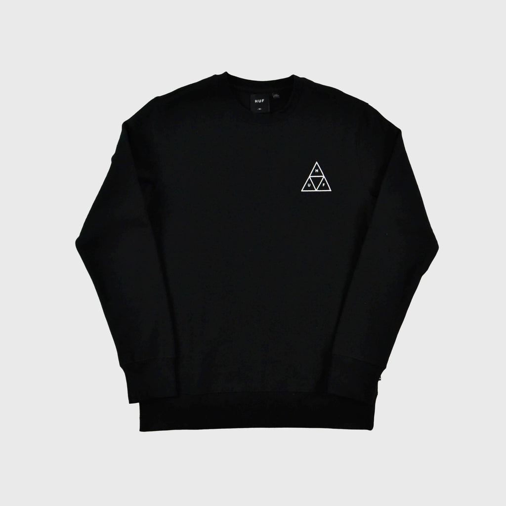 HUF Essentials TT Crew - Black Front View
