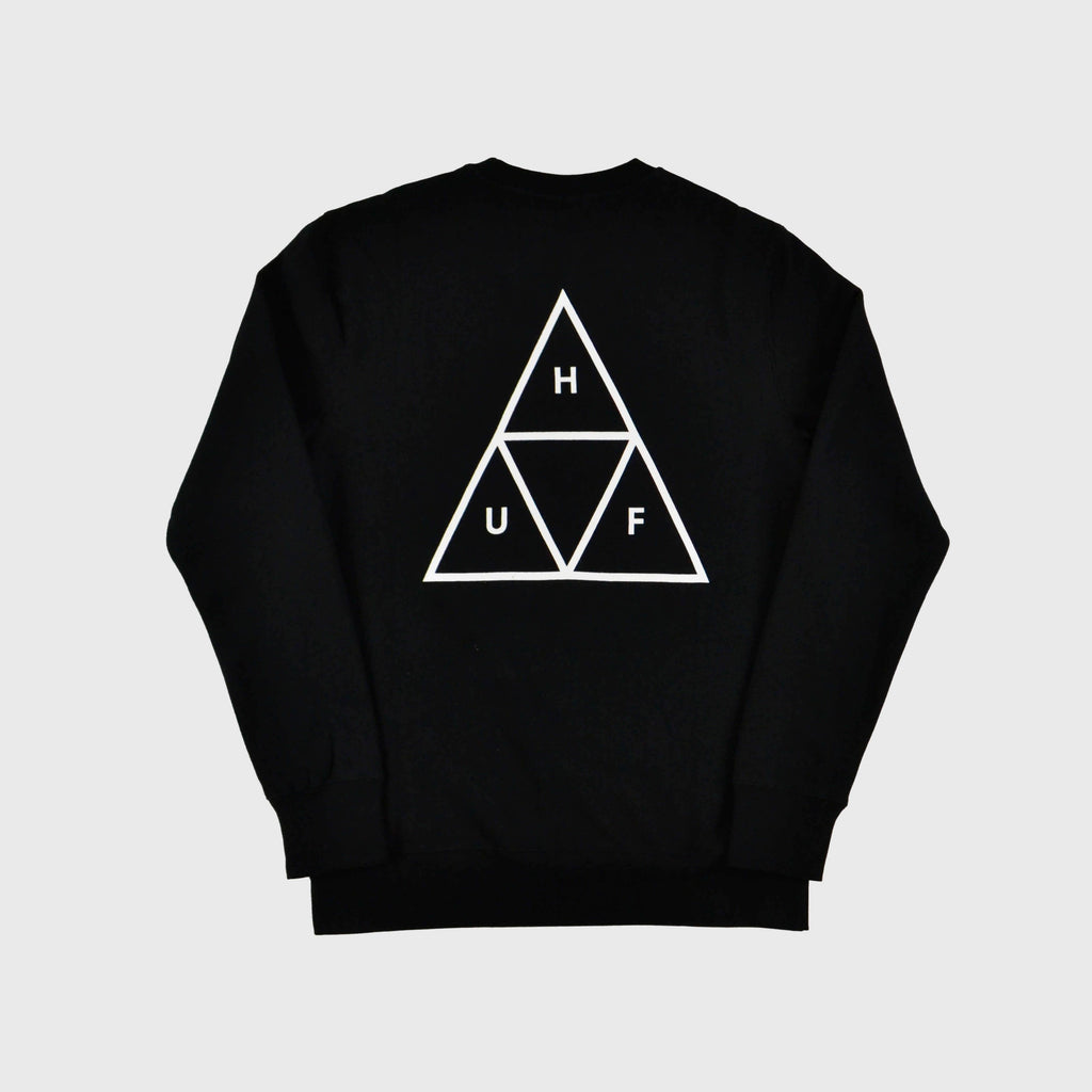 HUF Essentials TT Crew - Black Back View