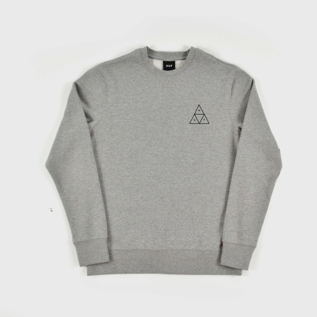  HUF Essentials TT Crew - Grey Heather Front View