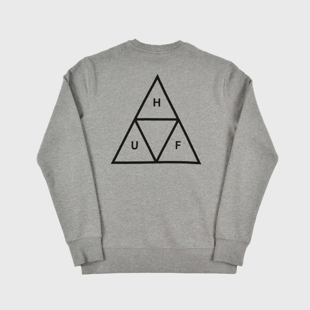 HUF Essentials TT Crew - Grey Heather Back View