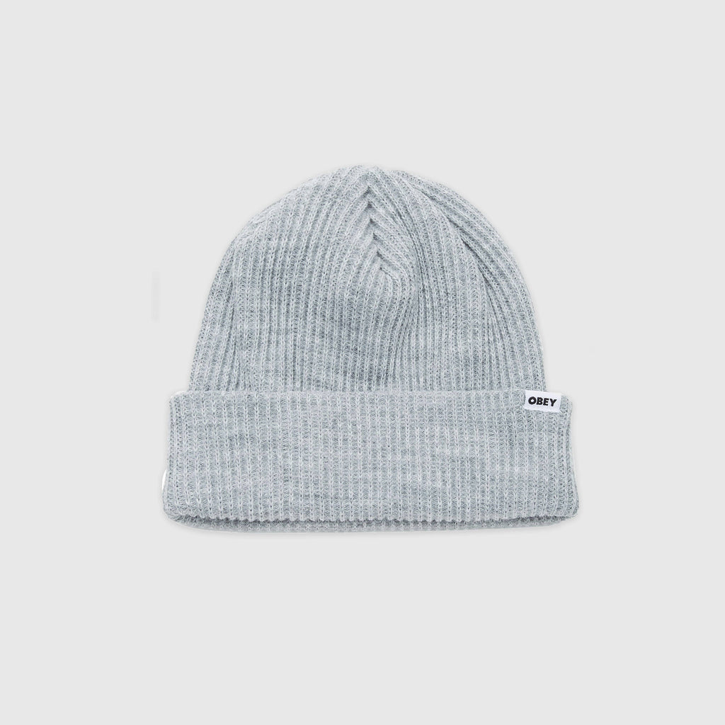  Obey Bold Beanie - Heather Grey Front