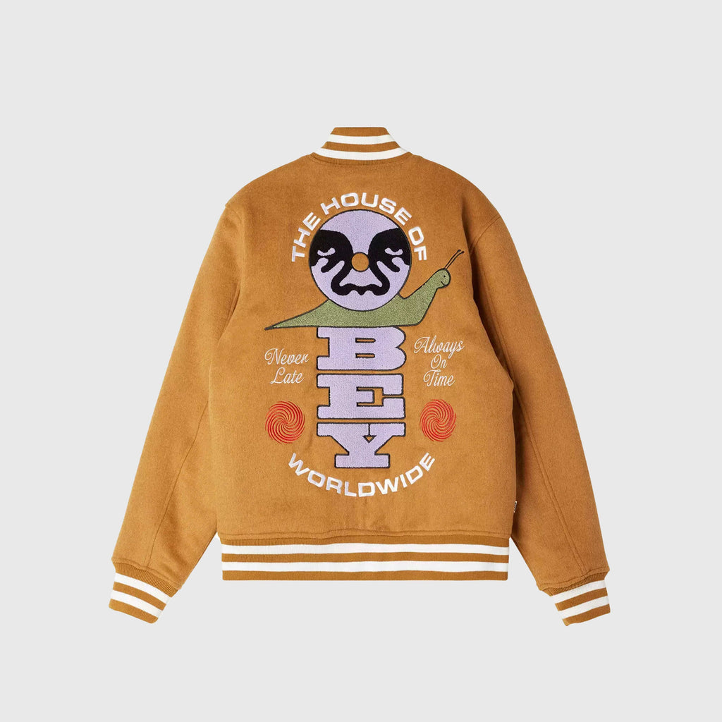 Obey Time Varsity Jacket - Brown Sugar - Back