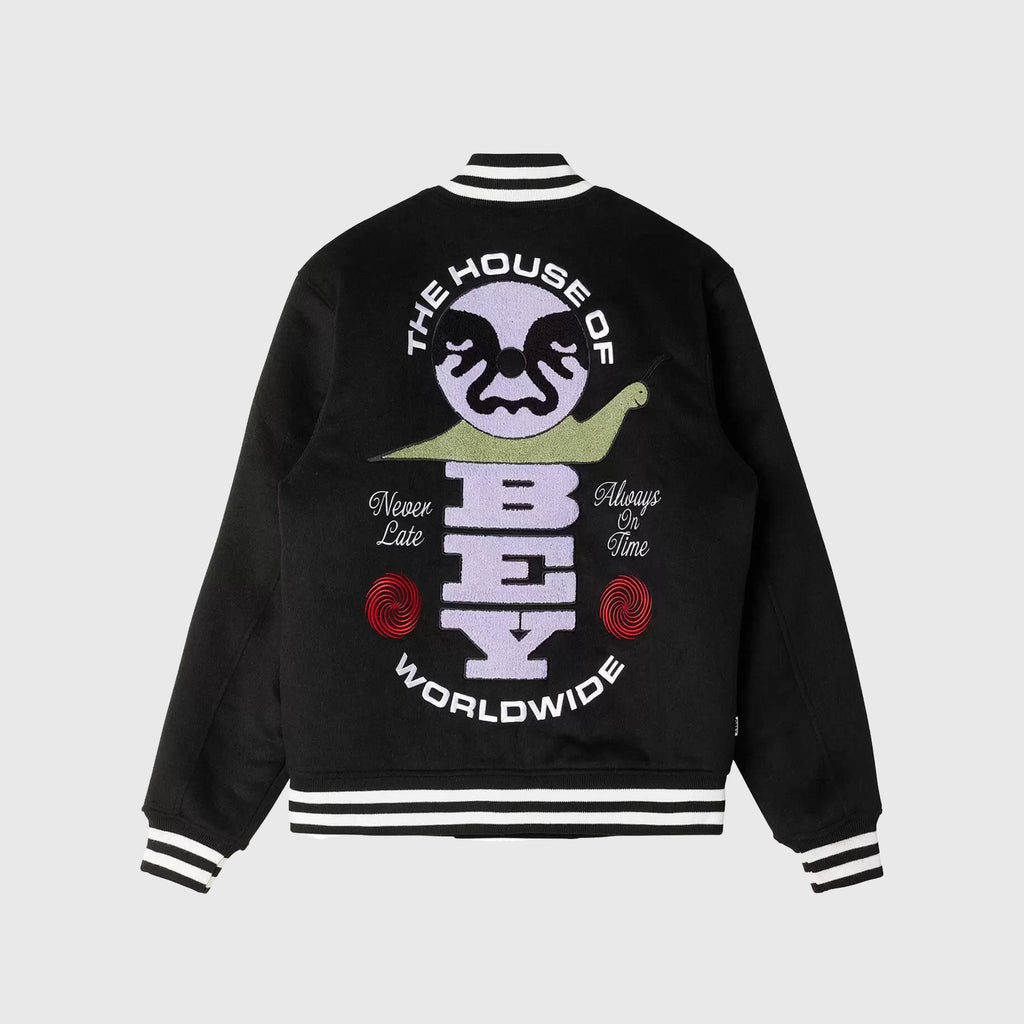 Obey Time Varsity Jacket - Black - Back